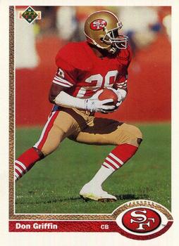 #494 Don Griffin - San Francisco 49ers - 1991 Upper Deck Football