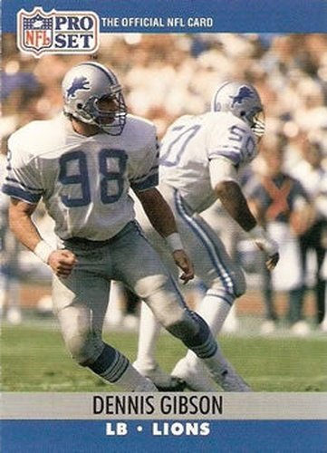 #495 Dennis Gibson - Detroit Lions - 1990 Pro Set Football