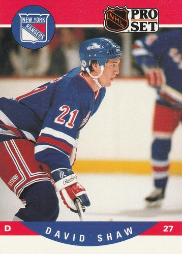 #495 David Shaw - New York Rangers - 1990-91 Pro Set Hockey