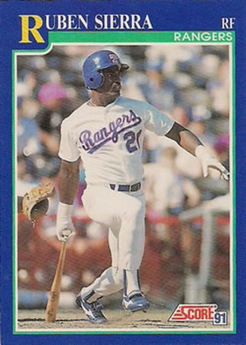 #495 Ruben Sierra - Texas Rangers - 1991 Score Baseball