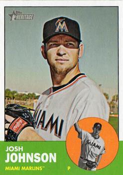 #496 Josh Johnson - Miami Marlins - 2012 Topps Heritage Baseball