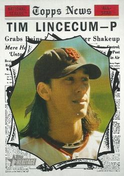 #496 Tim Lincecum - San Francisco Giants - 2010 Topps Heritage Baseball
