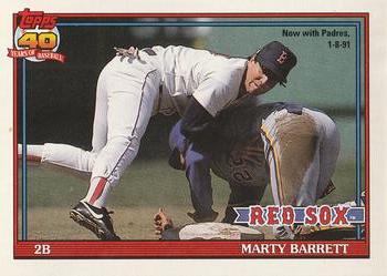 #496 Marty Barrett - San Diego Padres - 1991 O-Pee-Chee Baseball