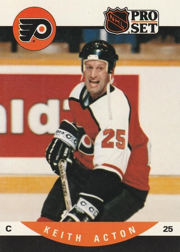 #497 Keith Acton - Philadelphia Flyers - 1990-91 Pro Set Hockey
