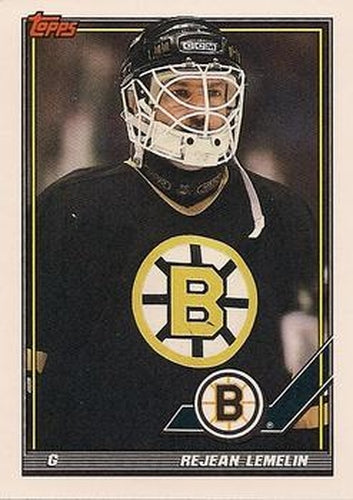 #497 Rejean Lemelin - Boston Bruins - 1991-92 Topps Hockey