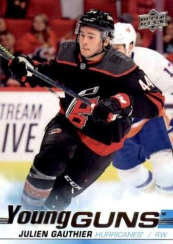 #498 Julien Gauthier - Carolina Hurricanes - 2019-20 Upper Deck Hockey
