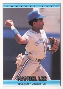#499 Manuel Lee - Toronto Blue Jays - 1992 Donruss Baseball
