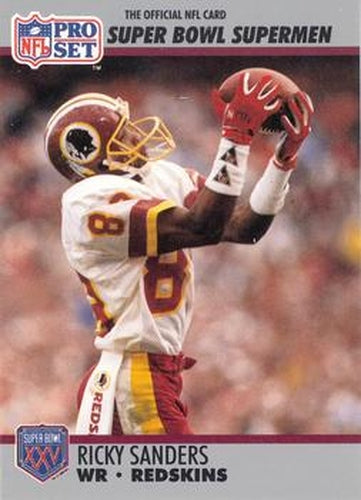 #49 Ricky Sanders - Washington Redskins - 1990-91 Pro Set Super Bowl XXV Silver Anniversary Football