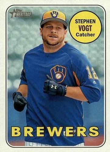 #49 Stephen Vogt - Milwaukee Brewers - 2018 Topps Heritage Baseball