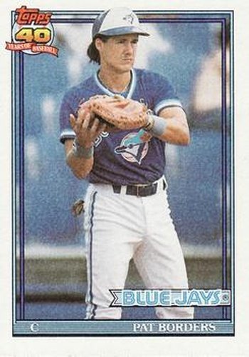 #49 Pat Borders - Toronto Blue Jays - 1991 Topps Baseball