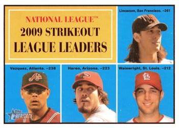 #49 Tim Lincecum / Javier Vazquez / Dan Haren / Adam Wainwright - San Francisco Giants / Atlanta Braves / Arizona Diamondbacks / St. Louis Cardinals - 2010 Topps Heritage Baseball
