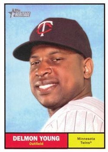 #4 Delmon Young - Minnesota Twins - 2010 Topps Heritage Baseball