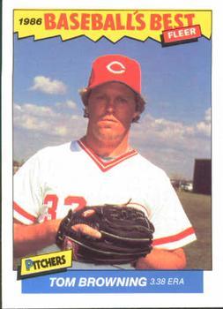 #4 Tom Browning - Cincinnati Reds - 1986 Fleer Baseball's Best Sluggers vs. Pitchers Baseball