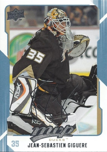 #4 Jean-Sebastien Giguere - Anaheim Ducks - 2008-09 Upper Deck MVP Hockey