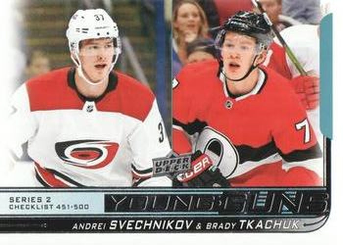 #500 Andrei Svechnikov / Brady Tkachuk - Carolina Hurricanes / Ottawa Senators - 2018-19 Upper Deck Hockey