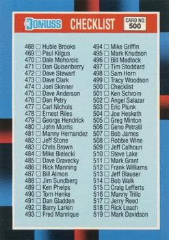 #500 Checklist 468-577 - 1988 Donruss Baseball