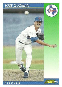#502 Jose Guzman - Texas Rangers - 1992 Score Baseball
