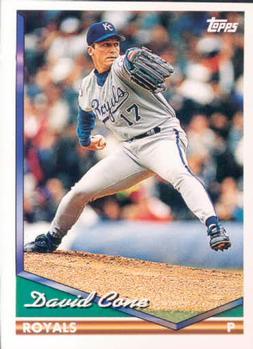 #510 David Cone - Kansas City Royals - 1994 Topps Baseball