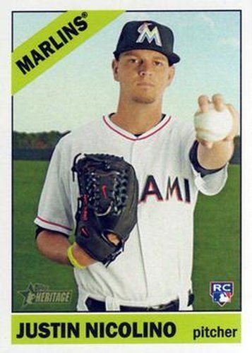 #510 Justin Nicolino - Miami Marlins - 2015 Topps Heritage Baseball