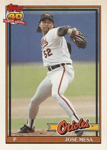 #512 Jose Mesa - Baltimore Orioles - 1991 O-Pee-Chee Baseball