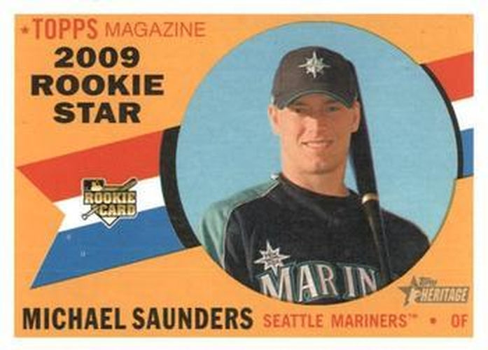 #517 Michael Saunders - Seattle Mariners - 2009 Topps Heritage Baseball