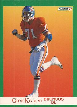 #51 Greg Kragen - Denver Broncos - 1991 Fleer Football