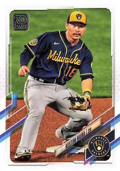 #521 Keston Hiura - Milwaukee Brewers - 2021 Topps Baseball