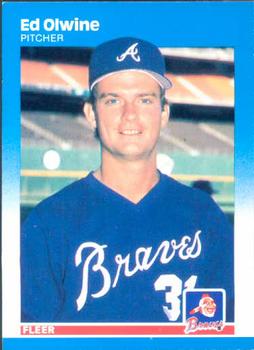 #524 Ed Olwine - Atlanta Braves - 1987 Fleer Baseball