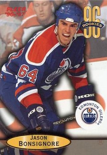#123 Jason Bonsignore - Edmonton Oilers - 1996-97 Fleer Hockey