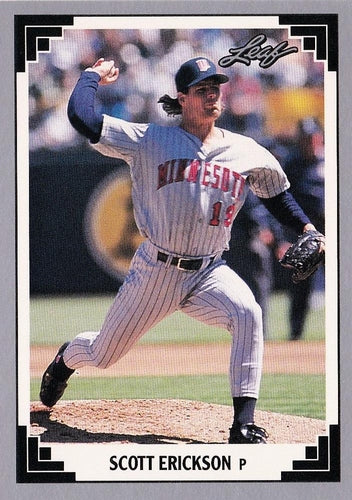 #527 Scott Erickson - Minnesota Twins - 1991 Leaf Baseball