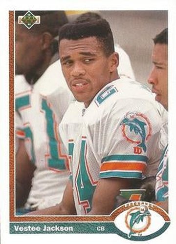 #528 Vestee Jackson - Miami Dolphins - 1991 Upper Deck Football