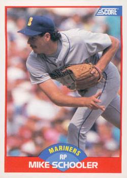 #528 Mike Schooler - Seattle Mariners - 1989 Score Baseball