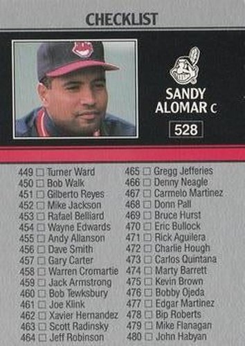 #528 Sandy Alomar - Cleveland Indians - 1991 Leaf Baseball