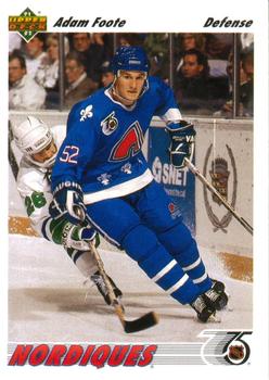 #529 Adam Foote - Quebec Nordiques - 1991-92 Upper Deck Hockey