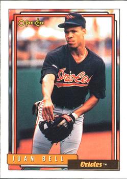 #52 Juan Bell - Baltimore Orioles - 1992 O-Pee-Chee Baseball
