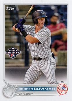 #PD-52 Cooper Bowman - FCL Yankees - 2022 Topps Pro Debut Baseball