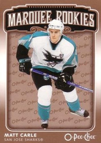 #531 Matt Carle - San Jose Sharks - 2006-07 O-Pee-Chee Hockey