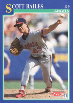 #535 Scott Bailes - California Angels - 1991 Score Baseball