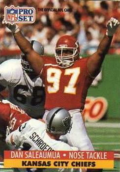#536 Dan Saleaumua - Kansas City Chiefs - 1991 Pro Set Football