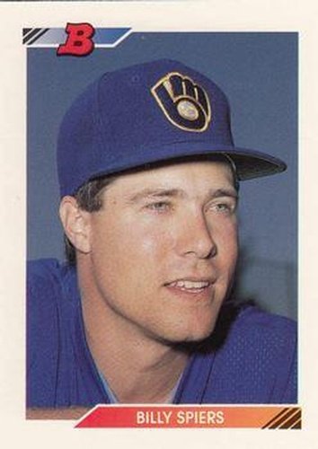 #536 Bill Spiers - Milwaukee Brewers - 1992 Bowman Baseball