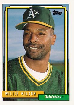 #536 Willie Wilson - Oakland Athletics - 1992 Topps Baseball