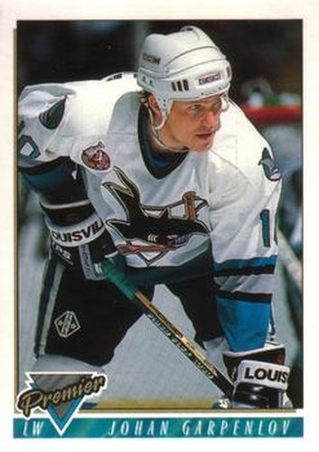 #53 Johan Garpenlov - San Jose Sharks - 1993-94 O-Pee-Chee Premier Hockey