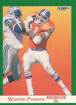 #53 Warren Powers - Denver Broncos - 1991 Fleer Football