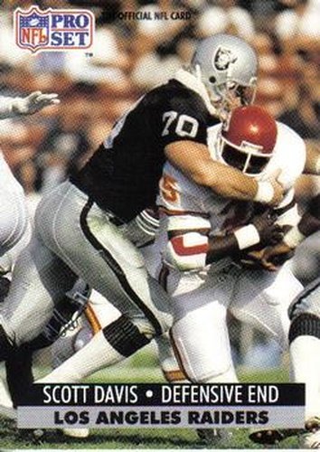 #543 Scott Davis - Los Angeles Raiders - 1991 Pro Set Football
