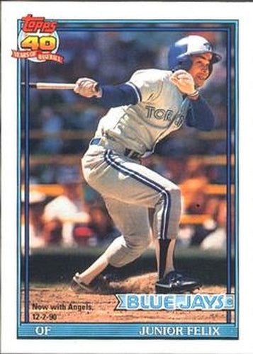 #543 Junior Felix - Toronto Blue Jays - 1991 O-Pee-Chee Baseball
