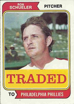 #544T Ron Schueler - Philadelphia Phillies - 1974 Topps - Traded Baseball