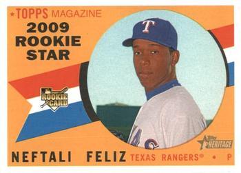 #545a Neftali Feliz - Texas Rangers - 2009 Topps Heritage Baseball