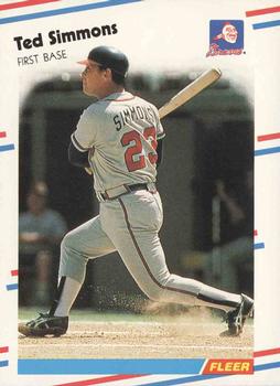 #549 Ted Simmons - Atlanta Braves - 1988 Fleer Baseball