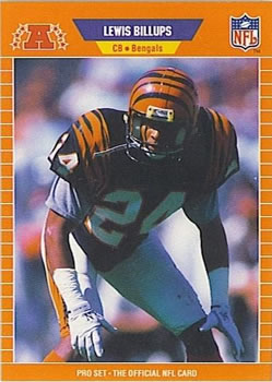 #54 Lewis Billups - Cincinnati Bengals - 1989 Pro Set Football