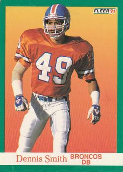 #54 Dennis Smith - Denver Broncos - 1991 Fleer Football
